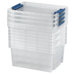 Essentials 15Ltr 283mm x 390mm x 200mm Transparent Storage Box 4 Pack
