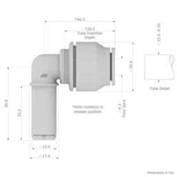 JG Speedfit  Plastic Push-Fit Equal 90° Stem Elbow 15mm