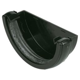 FloPlast  Half Round External Stop End Black 112mm