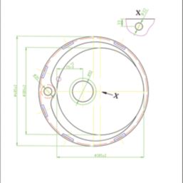 Essentials  1 Bowl Stainless Steel Round Kitchen Sink 485mm x 485mm