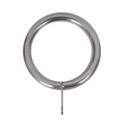 Renaissance Brushed Nickel Metal Curtain Rings 19mm 6 Pack