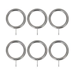 Renaissance Brushed Nickel Metal Curtain Rings 19mm 6 Pack