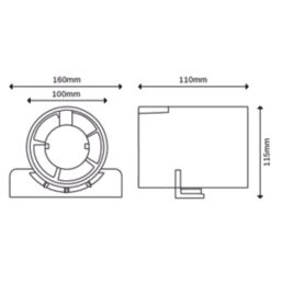 Xpelair Airline ALL100T 4" Axial Inline Bathroom Shower Extractor Fan Kit With LED Light with Timer White/Chrome 220-240V