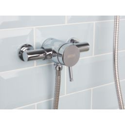 Bristan Strato Rear-Fed Exposed Chrome Thermostatic Mini-Valve Mixer Shower with Adjustable Riser Kit