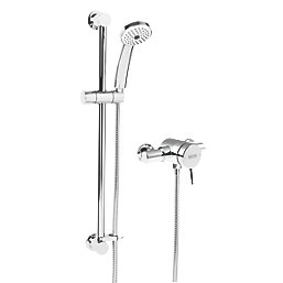 Bristan Strato Rear-Fed Exposed Chrome Thermostatic Mini-Valve Mixer Shower with Adjustable Riser Kit