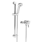 Bristan Strato Rear-Fed Exposed Chrome Thermostatic Mini-Valve Mixer Shower with Adjustable Riser Kit