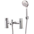 Swirl Caldew Silver 170mm Deck Mounted Dual Control Manual Shower Mixer Tap