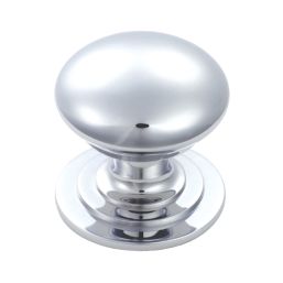 Carlisle Brass  Victorian Cupboard Knob Polished Chrome 25mm