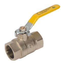 Tesla  BSP Full Bore 1" Lever Ball Valve with Yellow Handle