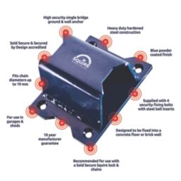 Squire Bolt-In Ground Anchor Blue One Size 150mm