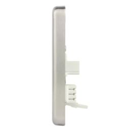 Hager Sollysta WRBTSBSW 1-Gang Slave Brushed Steel with White Inserts