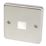 Hager Sollysta WRBTSBSW 1-Gang Slave Brushed Steel with White Inserts