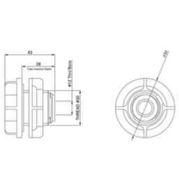 Flomasta  Plastic Push-Fit Tank Coupler 15mm