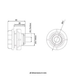 Flomasta  Plastic Push-Fit Tank Coupler 15mm
