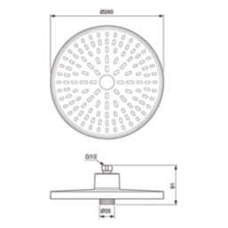 Ideal Standard Alu+ Fixed Rain Shower Head Rose 260mm