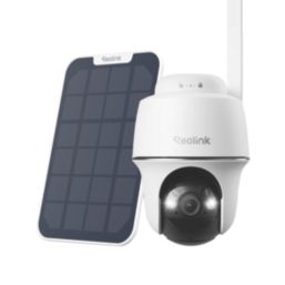 Reolink Go Series G430 Solar & Battery-Powered White Wireless 5MP Indoor & Outdoor Dome 4G LTE Security Camera with Solar Panel