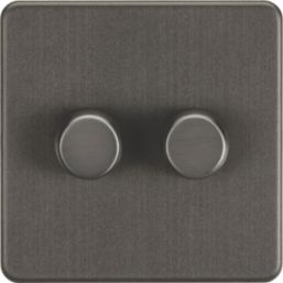 Knightsbridge  2-Gang 2-Way LED Intelligent Dimmer Switch  Smoked Bronze