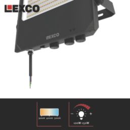 Lexco Secunda Outdoor LED Floodlight With Photocell Black 150W 15,200-20,000lm