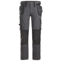 Snickers 6271 Full Stretch Work Trousers Steel Grey/Black 31" W 32" L