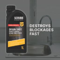 Scrubb Drain Shot  High Strength Drain Unblocker 1Ltr