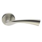 Serozzetta Breeze Fire Rated Lever on Rose Door Handles Pair Satin Chrome
