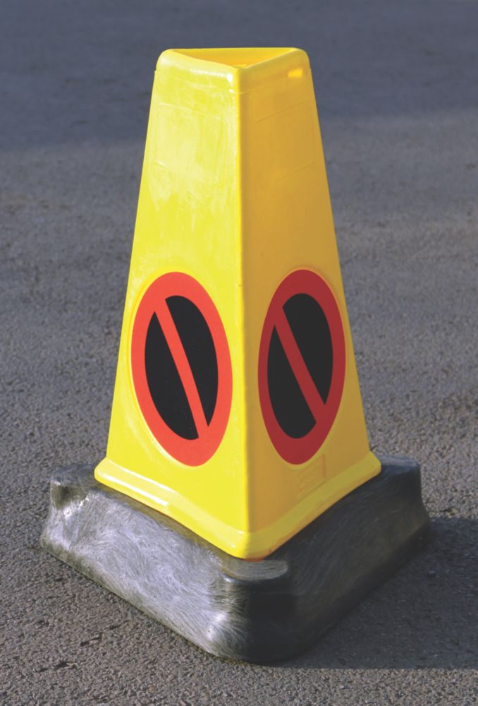 JSP Triangular Mk4 'No Waiting' Traffic Cones 706mm 3 Pack Screwfix