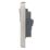 Hager Sollysta WRSS81BSB  13A 1-Gang 2P+E Switched Socket Brushed Stainless Steel  with Black Inserts