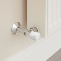 Flomasta  8mm x 21mm White/Chrome Angled Modern Manual Radiator Valve Head & Body