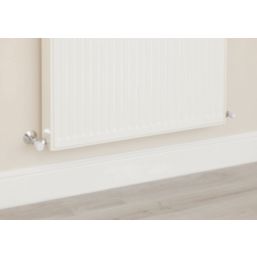 Flomasta  8mm x 21mm White/Chrome Angled Modern Manual Radiator Valve Head & Body