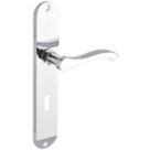 Smith & Locke Bigbury Fire Rated Lever Lock Door Handles Pair Polished Chrome