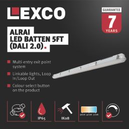 Lexco Alrai Single 5ft LED Dimmable CCT Batten 55W 3850-7700lm 220-240V