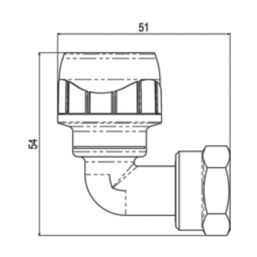 PolyPlumb Enhanced  Plastic Push-Fit Angled Tap Connector 15mm x 1/2"