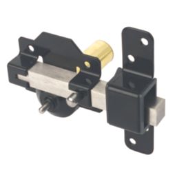 GateMate Black Single Long Throw Lock 70mm 154mm