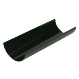 FloPlast  uPVC Half Round Gutter Black 112mm x 3m 6 Pack