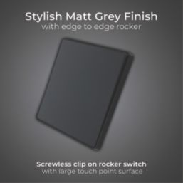 British General Evolve 20A 16AX 1-Gang Intermediate Light Switch Grey