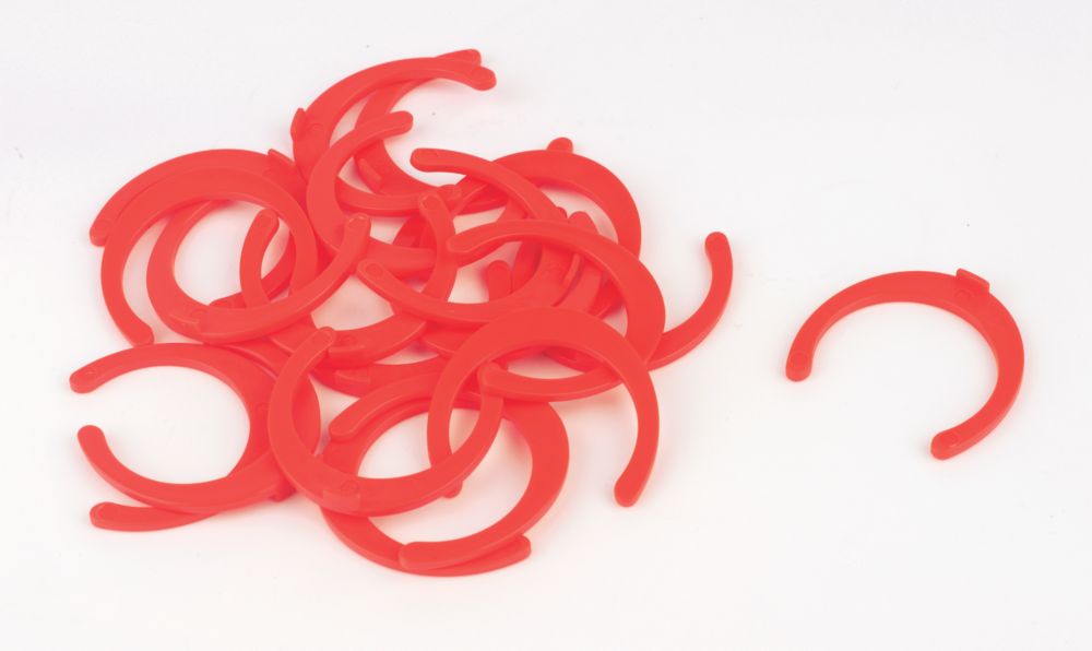 FloPlast FloFit+ Plastic Collet Clips Red 22mm 20 Pack - Screwfix