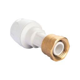 Hep2O  Plastic Push-Fit Straight Keyless Tap Connector 15mm x 1/2"