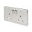 Schneider Electric Lisse Deco 13A 2-Gang DP Switched Plug Socket Polished Chrome with LED with White Inserts