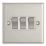 Contactum iConic 10AX 3-Gang 2-Way Light Switch  Brushed Steel with White Inserts
