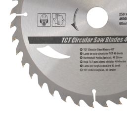 Silverline  Wood/Chipboard/MDF TCT Circular Saw Blades 250mm x 30mm 40, 60T 2 Pieces