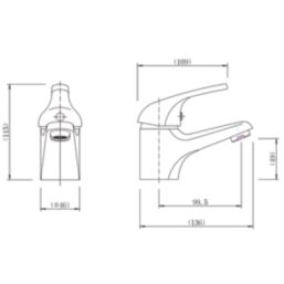 ETAL Loop Matt Black 115mm Cloakroom Lever Mono Basin Mixer Tap