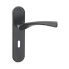 Urfic Belgravia Fire Rated Lever Lock on Backplate Pair Matt Black