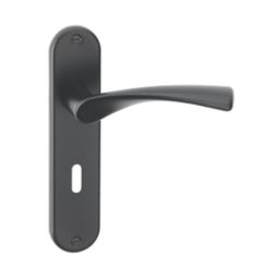 Urfic Belgravia Fire Rated Lever Lock on Backplate Pair Matt Black