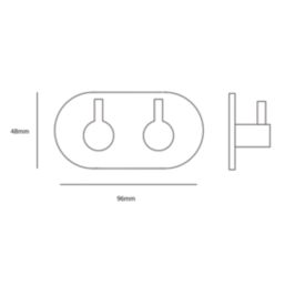 Eclipse 2-Hook Coat Rail Polished Stainless Steel 96mm x 48mm