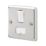 MK Contoura 13A Switched Fused Spur  Brushed Stainless Steel with White Inserts