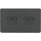 Knightsbridge  10AX 4-Gang 2-Way Light Switch  Anthracite