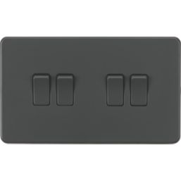 Knightsbridge  10AX 4-Gang 2-Way Light Switch  Anthracite