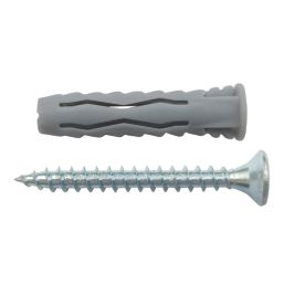 Easyfix  Wall Plugs with Screws 6mm x 30mm 50 Pack