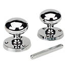 Victorian Mortice Knobs 54mm Pair Polished Chrome