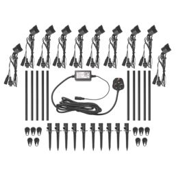 Decca Outdoor LED Spike Light Kit Black 6W 280lm 10 Pack